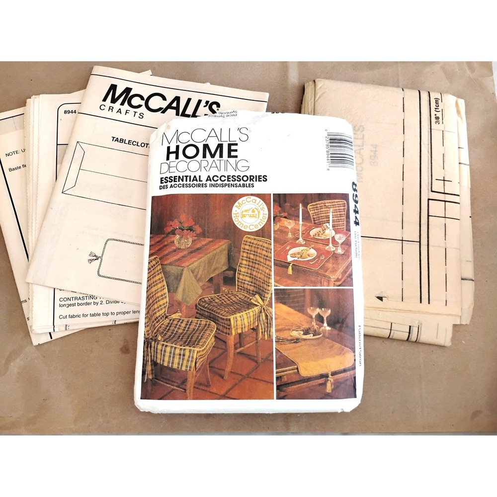 🍁Vintage '97 McCall's Sewing Pattern Cottagecore Chair Cover Table Fall Dyi